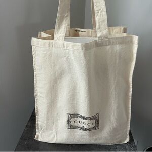 Gucci canvas reusable shopping tote bag.